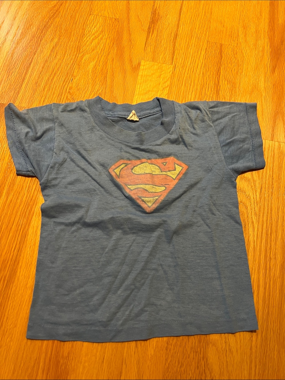 Vintage Underood Kids Blue Superman Logo Short Sleeve Tee medium 6-8